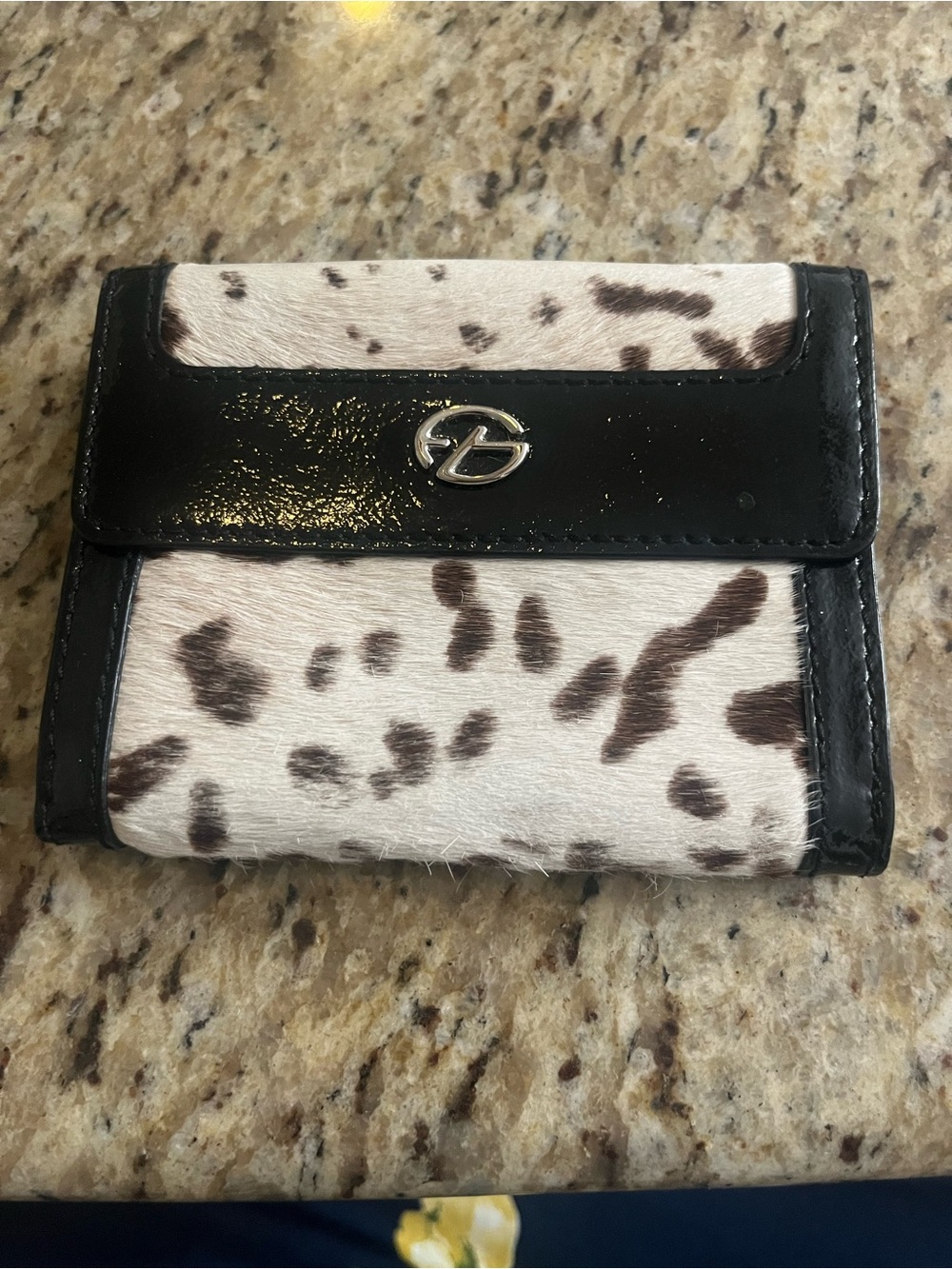Haircalf Spot Trifold Wallet with Black Leather Trim